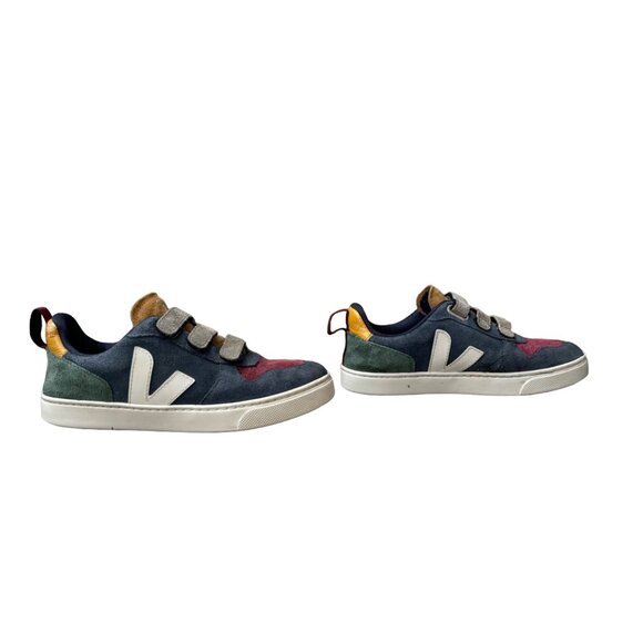 VEJA Multicolor V-10 Nautico Sneakers Boys US 3 Euro 34 Colorblock Suede Shoes - Picture 1 of 11